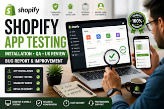 write shopify app testing app store installation review app usability app test