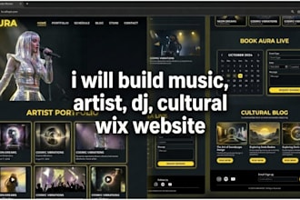 build music, artist, dj, cultural wix website and set up event booking system