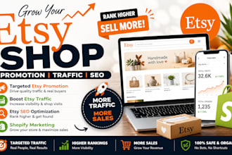 do etsy promotion, etsy seo, etsy traffic, and shopify marketing to boost sales