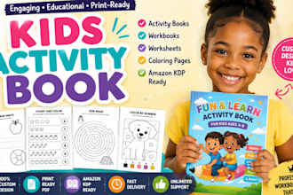 design kids activity book workbook worksheets children workbook for amazon kdp