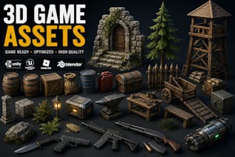 create 3d game assets and psx style low poly 3d models, unity, roblox and fivem