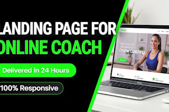 design high converting landing page for online coach, fitness trainer in framer