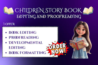 be your children book editor, edit kids story book, proofread