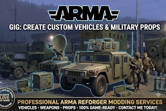 create custom vehicles and military props for arma reforger
