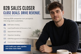 b2b sales closer tech salesperson commission based sdr sales expert sales agent