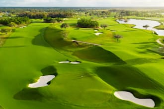 create golf course design, golf resort masterplan and 3d landscape rendering