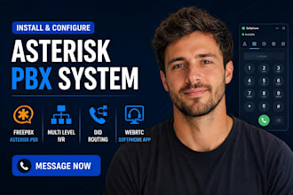 install freepbx asterisk pbx, multi level ivr, did routing, webrtc softphone app