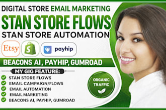setup stan store marketing, etsy, payhip, gumroad, do stan store sales funnel
