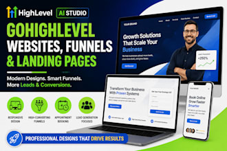 design ghl ai studio websites funnels and landing pages