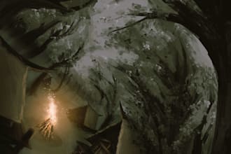 detailed environment art or background