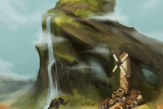 detailed environment art or background