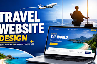 design travel agency website tour, automated travel site travel booking website