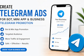 create telegram ads for telegram bot mini app and business telegram promotion