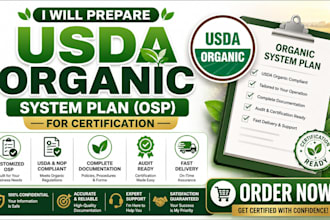 prepare usda organic system plan for certification