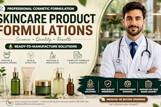 be your cosmetic chemist for skincare formulation and product development