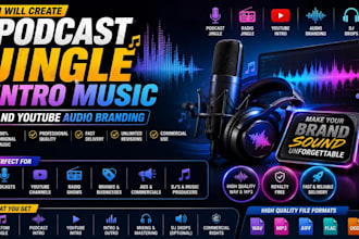 create podcast jingle intro music and youtube audio branding