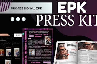 design electronic press kit, epk, media kit, one sheet, music flyer