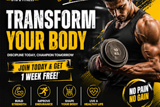 design professional gym fitness social media posts