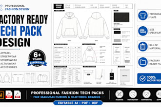 create fashion tech pack design