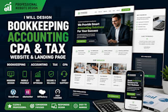 design bookkeeping website finance tax CPA landing page accounting website