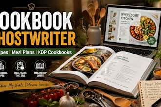 be your cookbook ghostwriter for recipes, meal plans and KDP ebooks