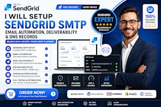 setup sendgrid SMTP email automation sendgrid email deliverability dns records