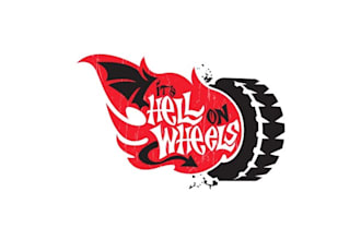 design wheel fun truck car tire business logo