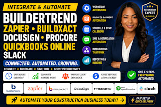 integrate buildertred zapier buildxact docusign procore quickbook online slack