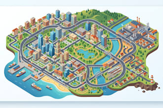design vector map illustrator 3d 2d vector map