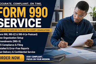 prepare US tax  form  990 and sales tax state filling
