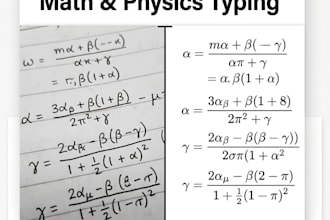 do technical math data entry or type physics formulas in latex