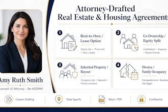 draft co buyer equity split joint real estate investment agreement as US lawyer
