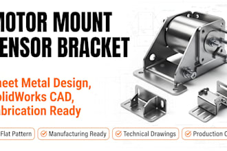 design motor mount sensor bracket sheet metal solidworks 3d cad product design
