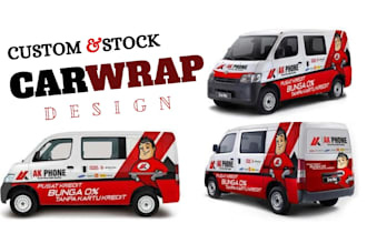 design print ready vehicle wrap, custom decals, car, van, truck, bus wrap design