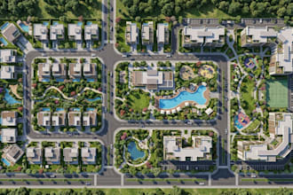 convert cad drawings of any project into master plan, site plan presentation
