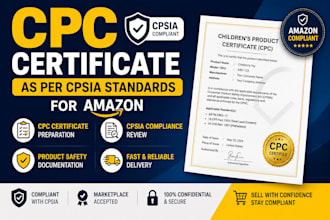 provide CPC certificate as per cpsia standards for amazon