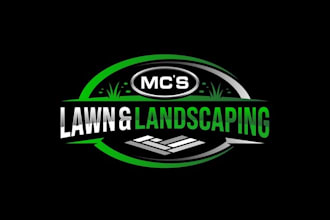 design awesome lawn landscaping logo