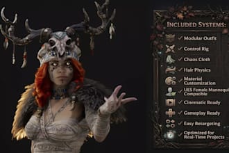 optimize ue5 game character for gameplay,3d mannequin compatible, ik retargeting