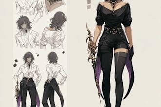 draw character sheet in anime style
