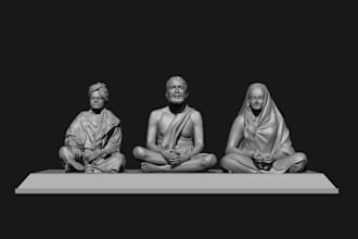 sculpt religious statue, saints for 3d print, figurine art model,3d greek relief