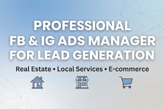 be your facebook ads manager for lead generation