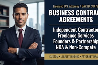 draft a binding freelance contract and service agreement as a us attorney