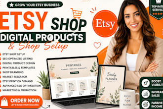 create etsy digital products setup etsy shop design etsy digital products etsy