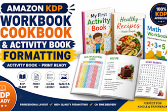 format workbook cookbook and activity book for amazon KDP