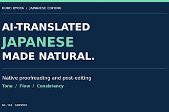 proofread and humanize ai translated japanese