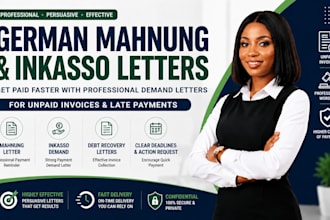 write german mahnung and inkasso demand letters for unpaid invoices