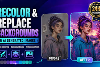 recolor and replace backgrounds in ai generated images
