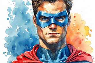 design an amazing superhero pop art