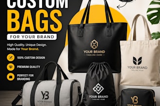 design modern and eye catching custom bags for your brand