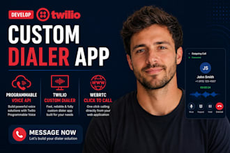 develop twilio custom dialer app, programmable voice api, webrtc click to call